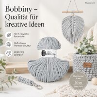 Baumwollkordel 5mm 50m Grau - Light Grey Kordelgarn für Körbe