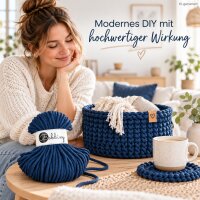 Flechtgarn 5mm 50m Blau Jeans Baumwollkordel für Home-Deko