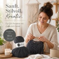 Baumwollkordel 5mm 50m Grau - Charcoal Flechtkordel für Körbe