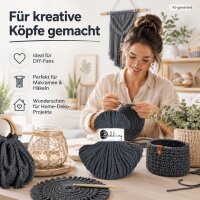 Baumwollkordel 5mm 50m Grau - Charcoal Flechtkordel für Körbe