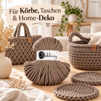 Makramee Garn 5mm 50m Braun Coffee - Flechtkordel Baumwolle