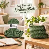 Flechtkordel 5mm 50m Grün Eucalyptus Green Kordel für Körbe