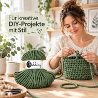 Flechtkordel 5mm 50m Grün Eucalyptus Green Kordel für Körbe