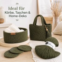 Flechtgarn 5mm 50m Grün Avocado - Baumwollkordel geflochten