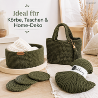 Flechtgarn 5mm 50m Grün Avocado - Baumwollkordel geflochten