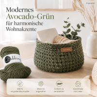 Flechtgarn 5mm 50m Grün Avocado - Baumwollkordel geflochten
