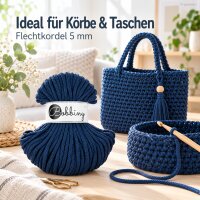 Baumwollkordeln - Flechtkordeln 5 mm - 50m Jeans