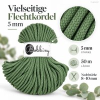 Baumwollkordeln - Flechtkordeln 5 mm - 50m Eucalyptus Green