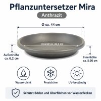 Pflanztopfuntersetzer Mira Anthrazit Ø 44cm - Frostsicher & UV-Beständig