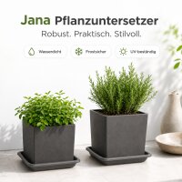 Pflanztopfuntersetzer Jana Anthrazit 17 x 17 cm - Frostsicher & UV-Beständig
