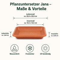 Pflanztopfuntersetzer Jana Terrakotta 20 x 20 cm