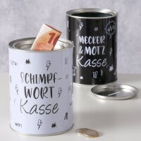 Spardose 14 verschiedene Designs - mit abnehmbarem Deckel - 14 x 10 cm Schimpfwort Kasse
