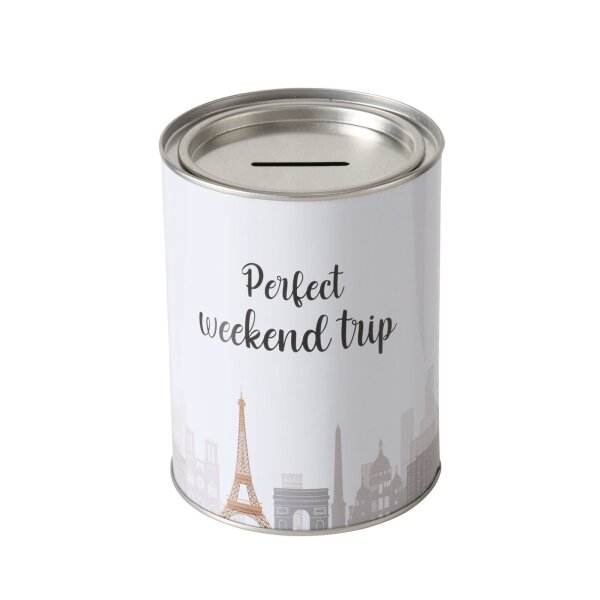 Spardose 14 verschiedene Designs - mit abnehmbarem Deckel - 14 x 10 cm Perfect Weekend Trip