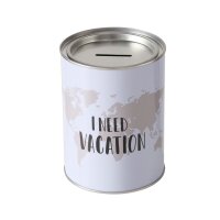 Spardose I Need Vacation 10 x 13,5cm - Abnehmbarer Deckel