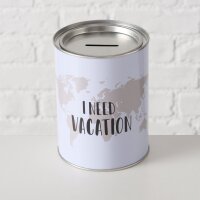 Spardose I Need Vacation 10 x 13,5cm - Abnehmbarer Deckel