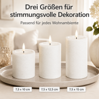 Deluxe Homeart Unique LED-Kerze Echtwachs Weiß