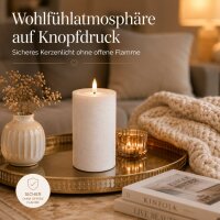 Deluxe Homeart Unique LED-Kerze Echtwachs Weiß - 7,5 x 12,5 cm