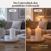 Deluxe Homeart Unique LED-Kerze Echtwachs Weiß - 7,5 x 12,5 cm