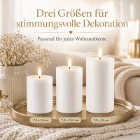 Deluxe Homeart Unique LED-Kerze Echtwachs Weiß - 7,5 x 12,5 cm