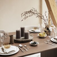 Deluxe Homeart Unique LED-Kerze Echtwachs Mokka