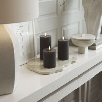 Deluxe Homeart Unique LED-Kerze Echtwachs Mokka