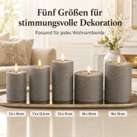 Deluxe Homeart Unique LED-Kerze Echtwachs Mokka - 7,5 x 15 cm
