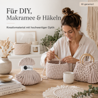 Makramee Kordel 9mm 30m Beige Nude - Baumwollkordel geflochten