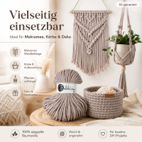 Baumwollkordeln - Flechtkordeln 5 mm - 50m Pearl