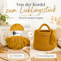 Flechtkordel 5mm 50m Gelb Mustard - Kordelgarn aus Baumwolle