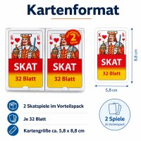 Skatkarten 2er Set mit je 32 Blatt – klassische Spielkarten für Skat