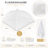 Fliegenhaube weiß faltbar 35 x 35 x 20 cm
