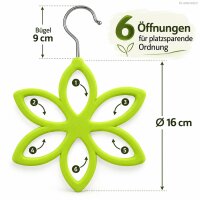 Schal Organizer Ø16cm Grün - Tücherbügel Blütenform mit Metallhaken