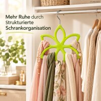 Schal Organizer Ø16cm Grün - Tücherbügel Blütenform mit Metallhaken