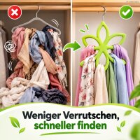 Schal Organizer Ø16cm Grün - Tücherbügel Blütenform mit Metallhaken