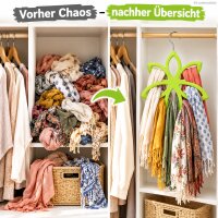 Schal Organizer Ø16cm Grün - Tücherbügel Blütenform mit Metallhaken
