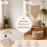 Baumwollkordel 5mm 50m Beige - Warm Beige Kordelgarn geflochten