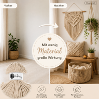 Baumwollkordel 5mm 50m Beige - Warm Beige Kordelgarn geflochten