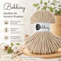 Baumwollkordel 5mm 50m Beige - Warm Beige Kordelgarn geflochten
