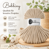 Baumwollkordel 5mm 50m Beige - Warm Beige Kordelgarn geflochten