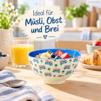 Kinderschale 200ml Blau Creme - Melamin Schüssel für Müsli und Obst