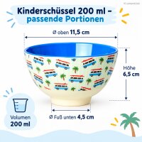 Kinderschale 200ml Blau Creme - Melamin Schüssel für Müsli und Obst