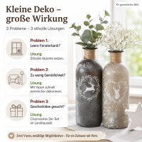 Glasvase 2er-SET Hirsch Motiv - 7 x 21 cm