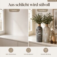 Glasvase 2er-SET Hirsch Motiv - 7 x 21 cm