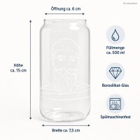 Hohes Glas 500ml Transparent Weiß - Trinkglas Dosenform Seemann