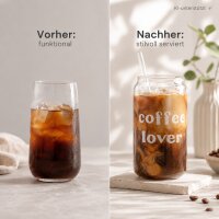Hohes Trinkglas 500ml Transparent - Borosilikatglas für Iced Coffee