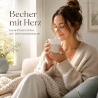 Steingut Becher 320ml Creme Beige - henkelloser Kaffeebecher Keramik