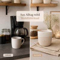 Steingutbecher 200ml Creme - kleiner Becher ohne Henkel aus Keramik