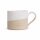 Steingut Tasse 13x9x7,5cm Weiß Beige - Keramikbecher 250ml Love