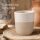 Steingut Becher 320ml Weiß Creme - Kaffeebecher ohne Henkel Kaffee