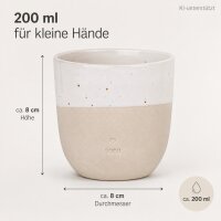 Kleiner Keramikbecher 200 ml Beige Sandton - Becher ohne Henkel aus Steingut
